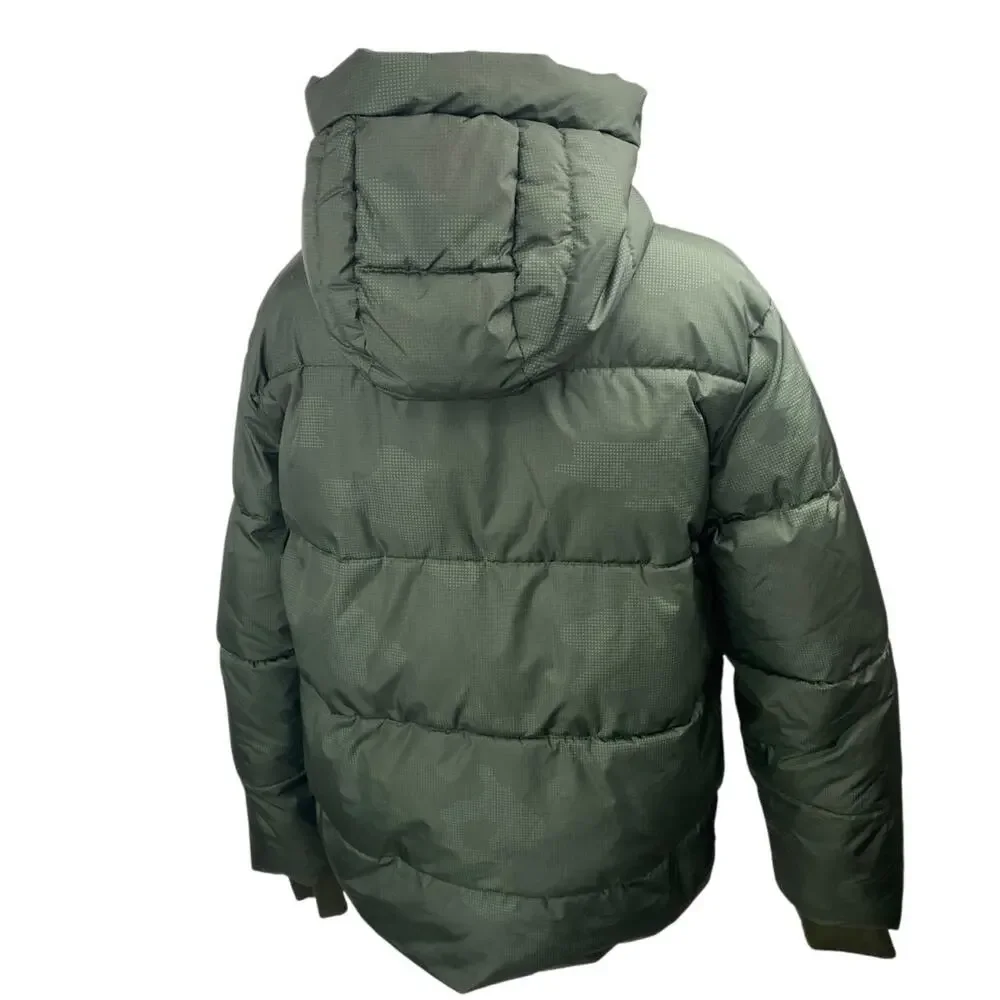 All in Motion Women's Olive Green Full Zip Hoodie Hooded Puffer Coat Jacket Sz M